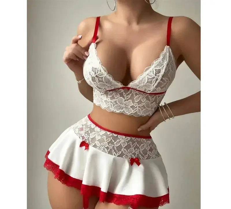 Conjunto Body Falda Sensual Erotico Incluye Tanga