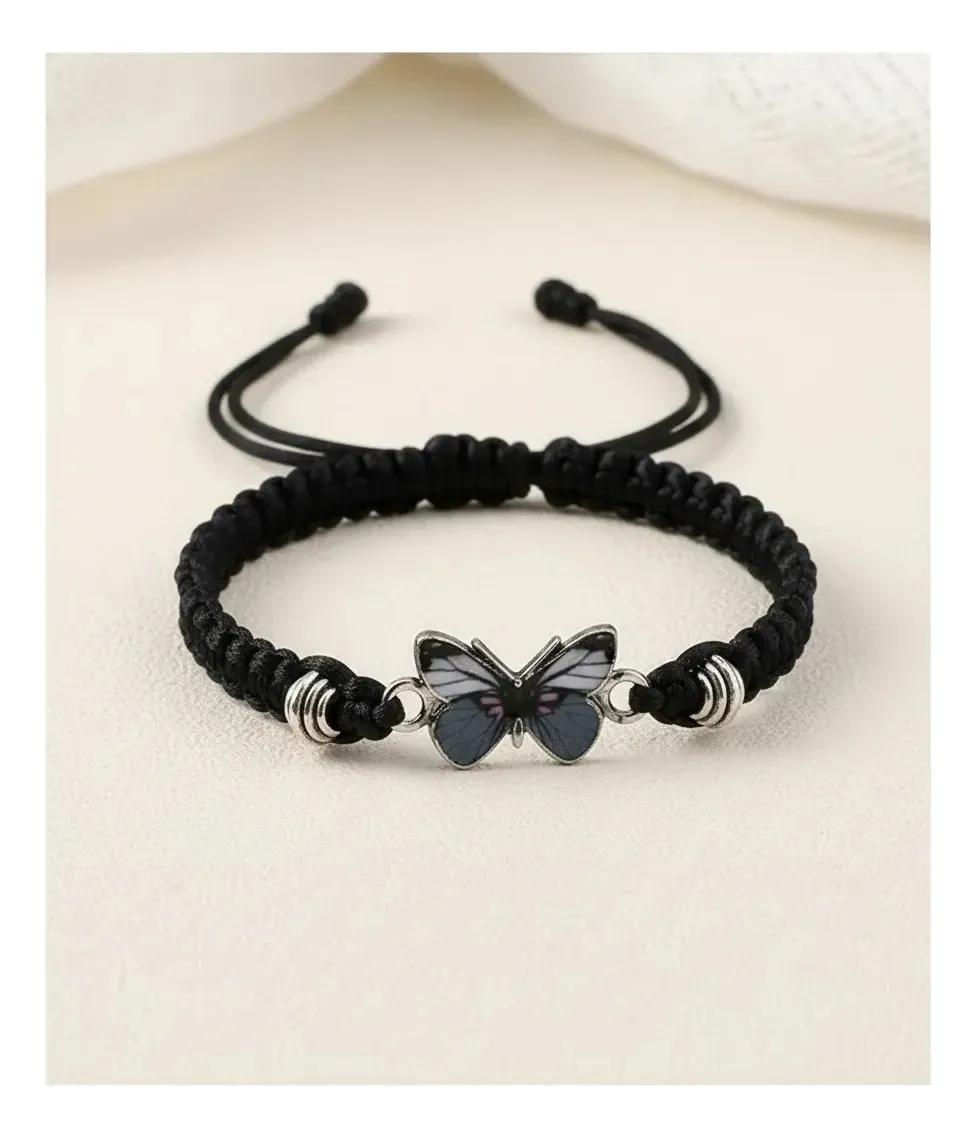 Pulsera Dije Mariposa Resiliente Energia Manilla Ajustable