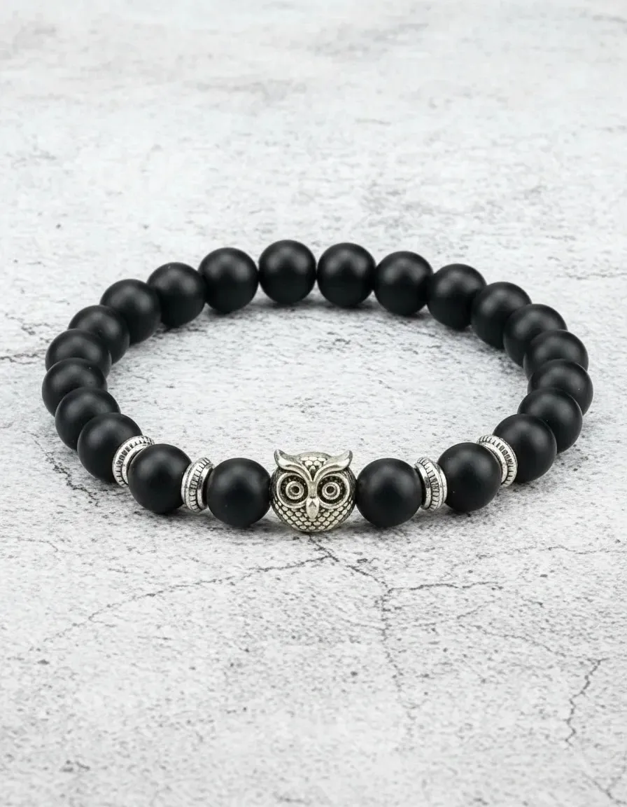 Pulsera Manilla Dije Buho Protector Vintaje Proteccion