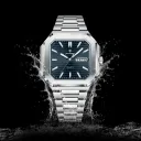 Reloj Hombre Cuadrado Lujo Acero Inoxidable Resiste Salpicaduras